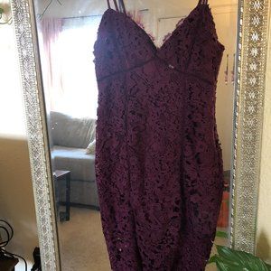 ASTR Maroon Lace A-Line Dress